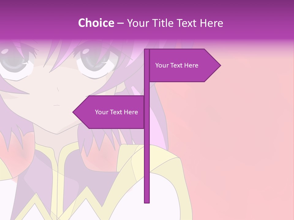 A Anime Character With Purple Hair And Blue Eyes PowerPoint Template