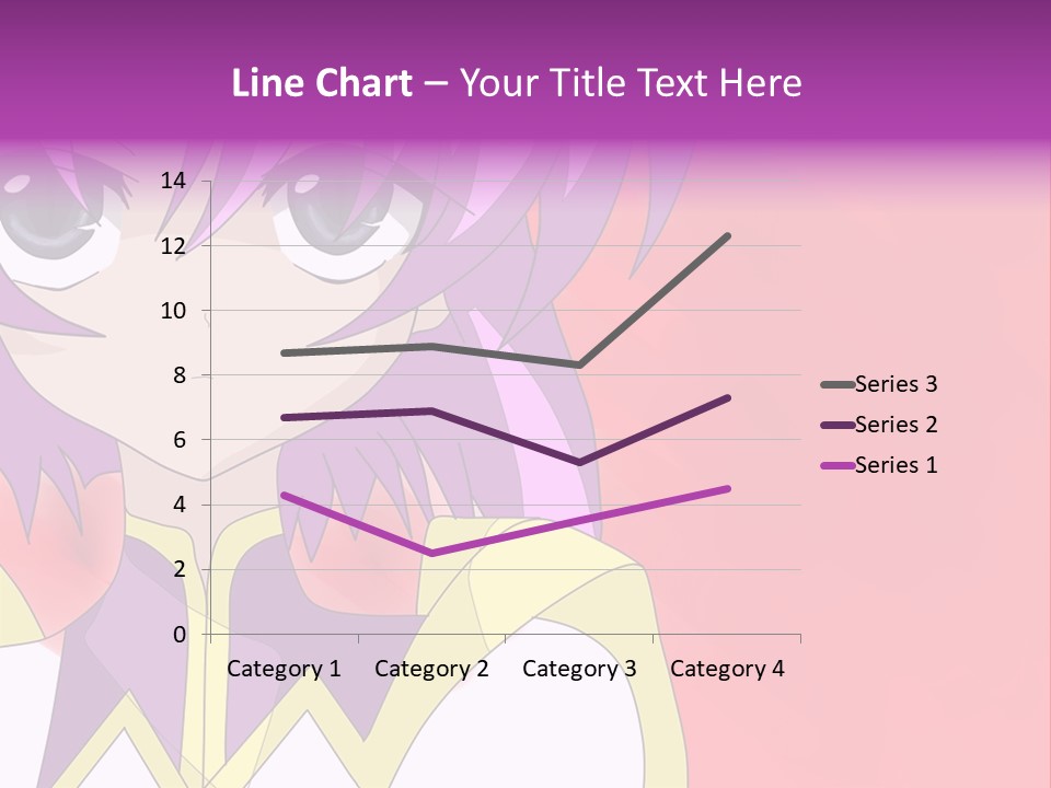 A Anime Character With Purple Hair And Blue Eyes PowerPoint Template