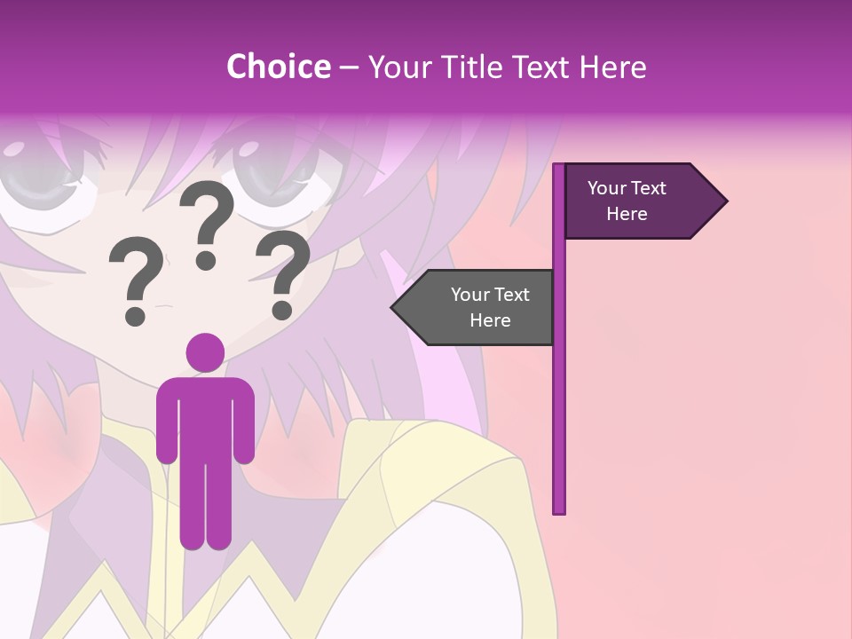 A Anime Character With Purple Hair And Blue Eyes PowerPoint Template