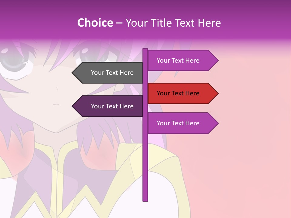 A Anime Character With Purple Hair And Blue Eyes PowerPoint Template