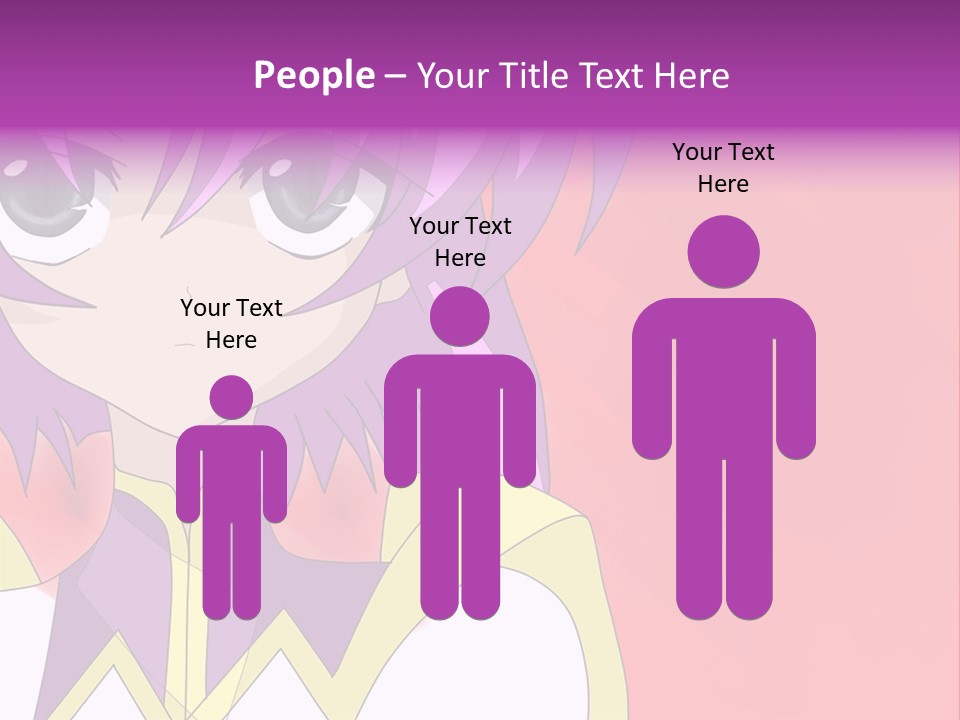 A Anime Character With Purple Hair And Blue Eyes PowerPoint Template