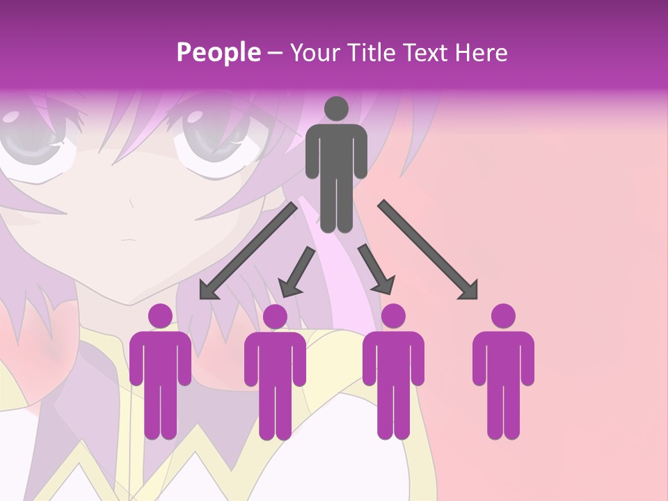 A Anime Character With Purple Hair And Blue Eyes PowerPoint Template