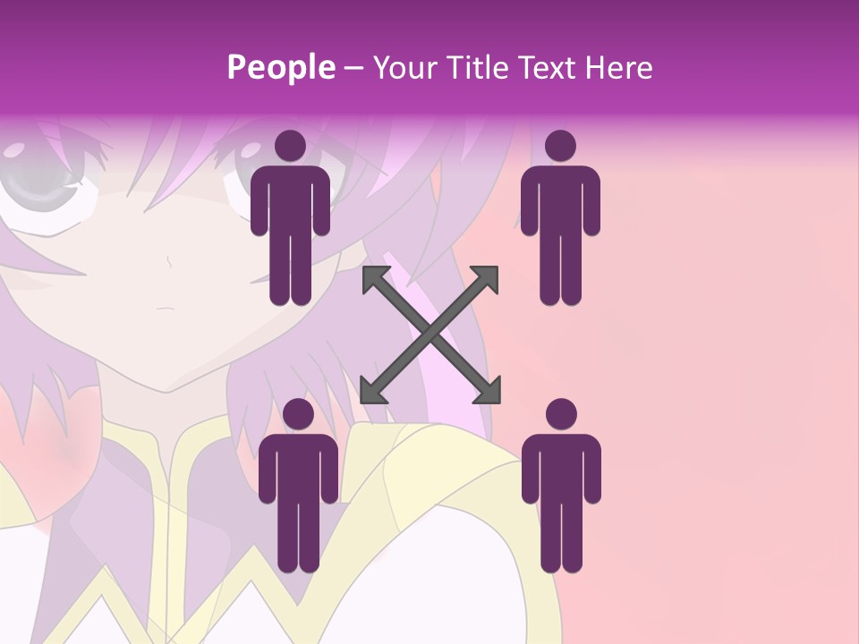 A Anime Character With Purple Hair And Blue Eyes PowerPoint Template