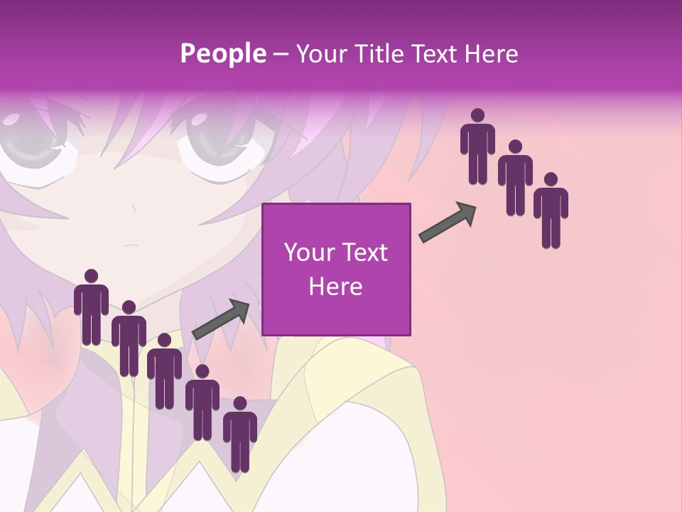 A Anime Character With Purple Hair And Blue Eyes PowerPoint Template