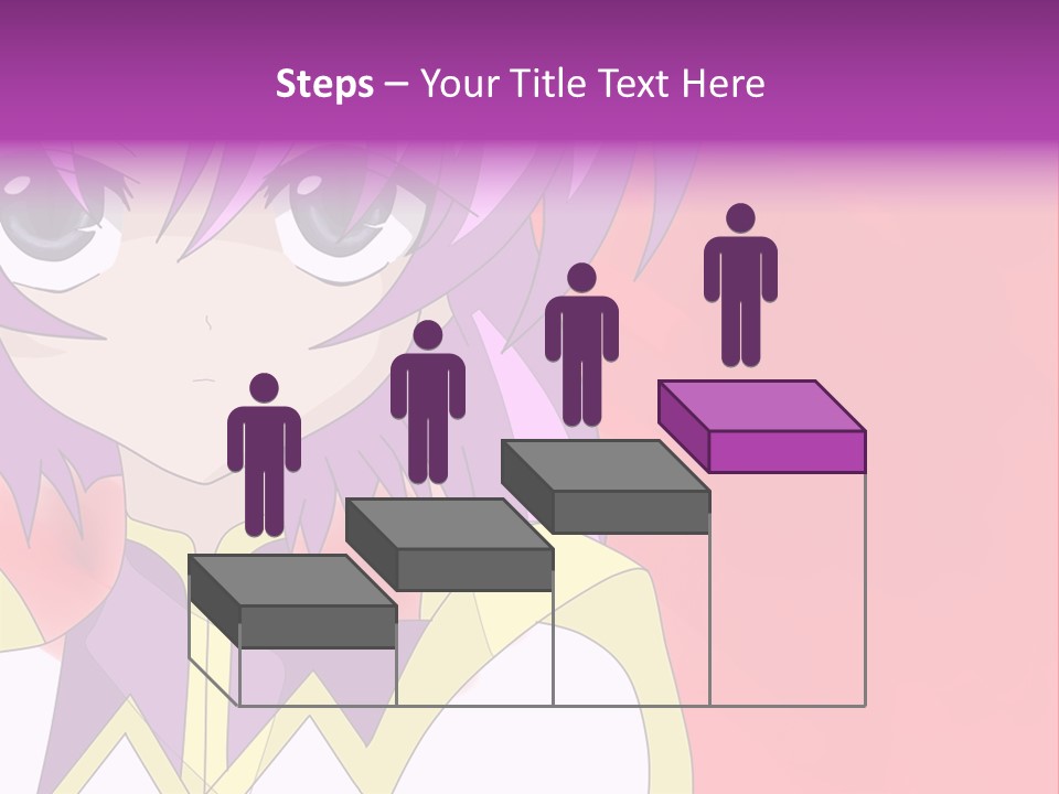 A Anime Character With Purple Hair And Blue Eyes PowerPoint Template