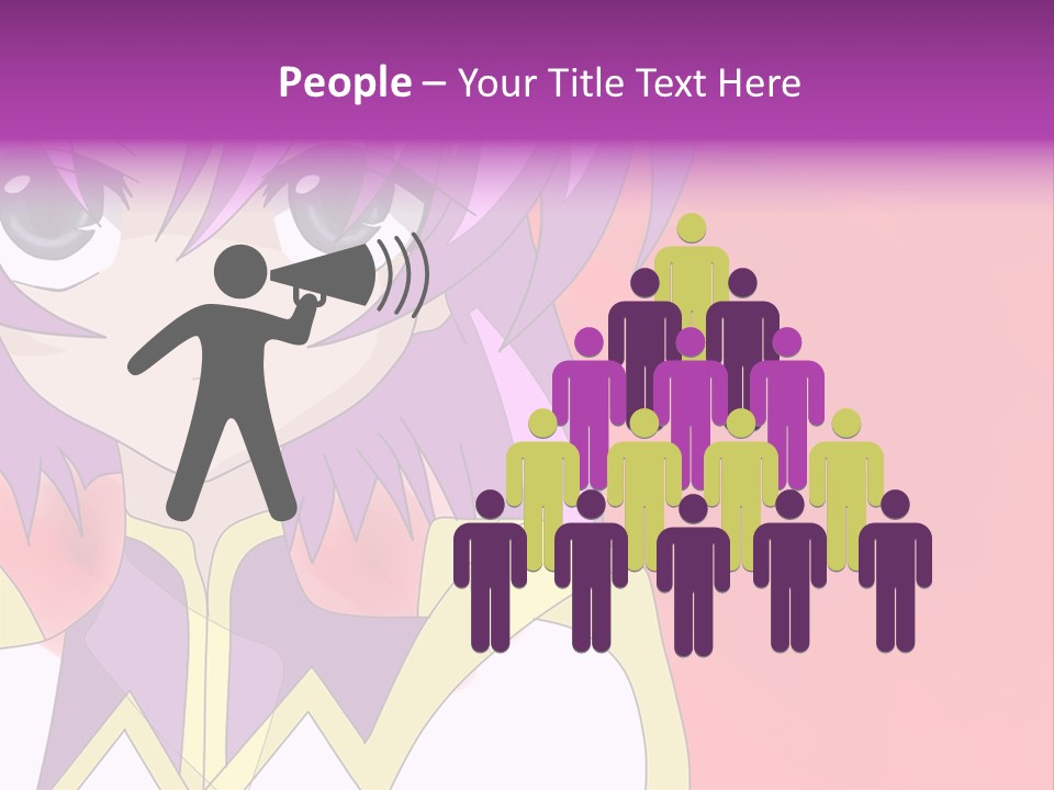 A Anime Character With Purple Hair And Blue Eyes PowerPoint Template