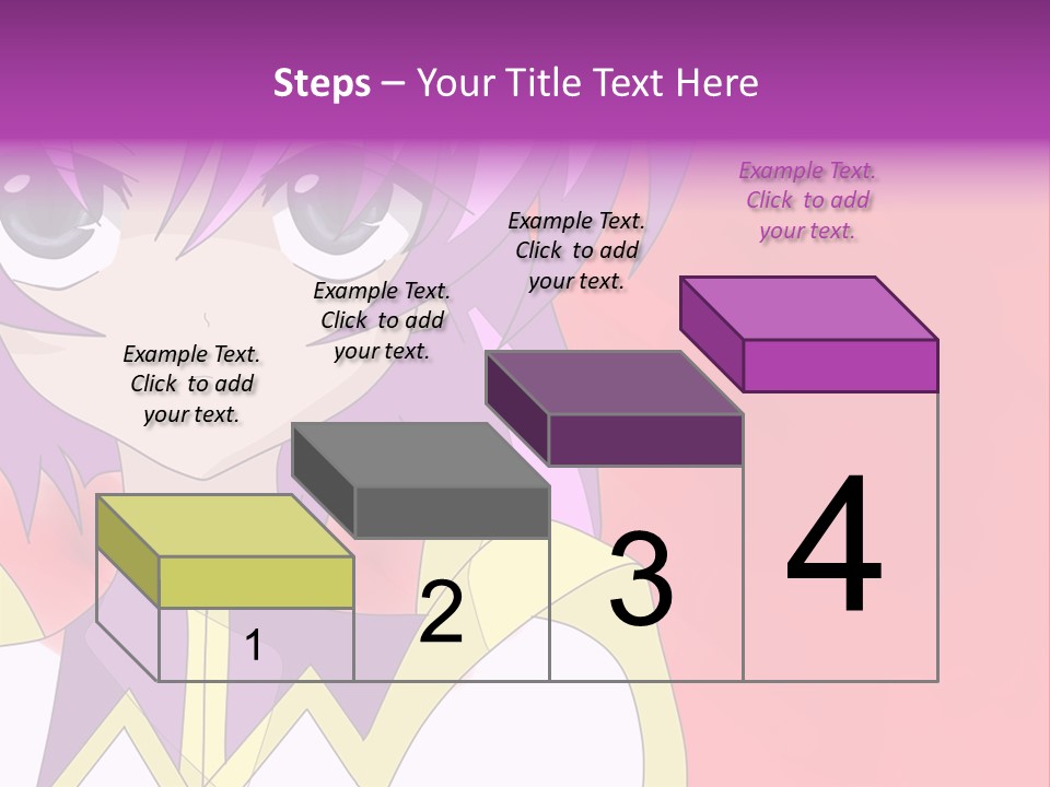 A Anime Character With Purple Hair And Blue Eyes PowerPoint Template