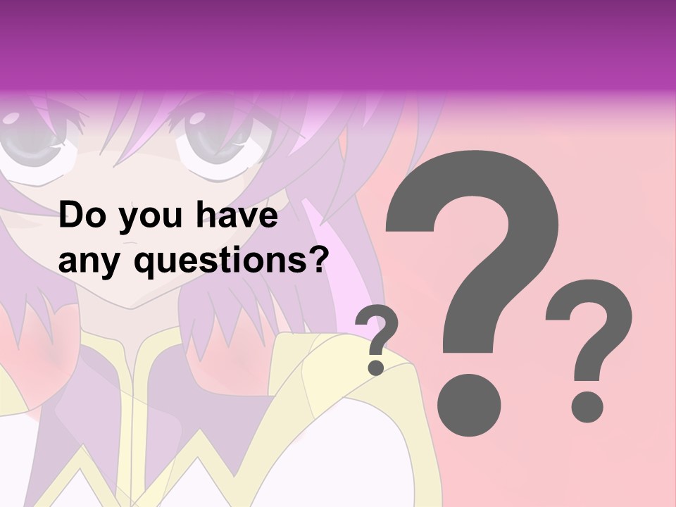 A Anime Character With Purple Hair And Blue Eyes PowerPoint Template