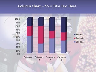 A Woman In A Santa Hat Sitting On A Table PowerPoint Template