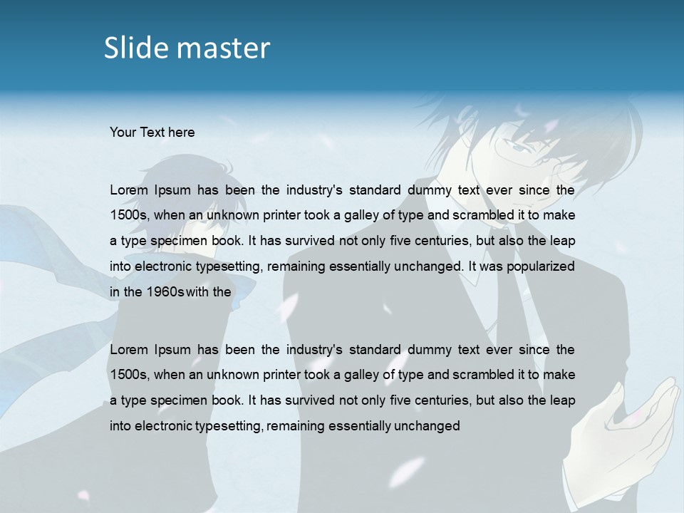 A Couple Of People Standing Next To Each Other PowerPoint Template