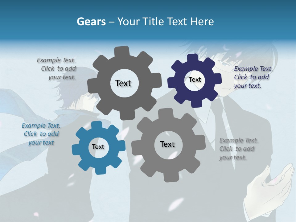 A Couple Of People Standing Next To Each Other PowerPoint Template