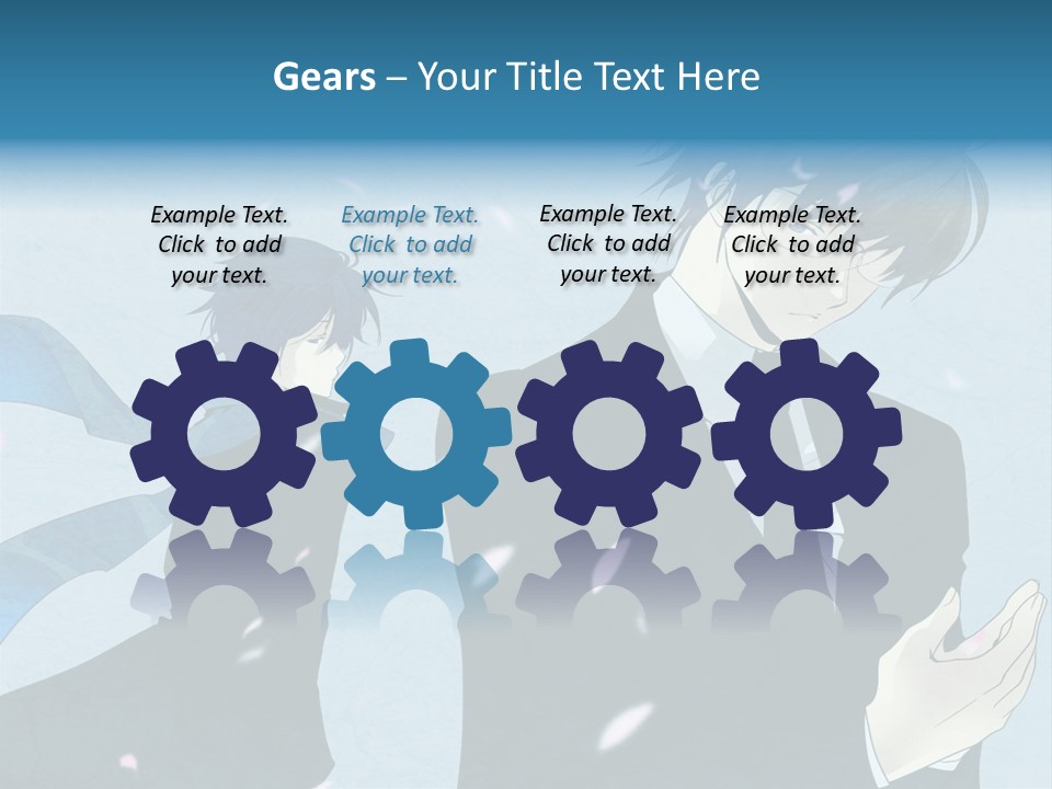 A Couple Of People Standing Next To Each Other PowerPoint Template