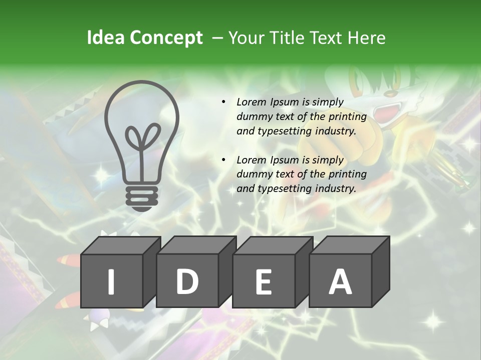 A Cartoon Character With A Green Background PowerPoint Template