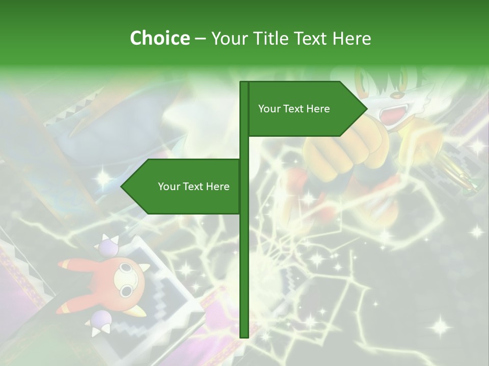 A Cartoon Character With A Green Background PowerPoint Template