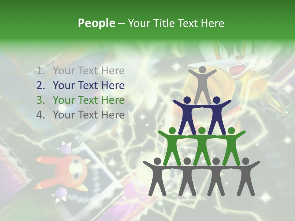 A Cartoon Character With A Green Background PowerPoint Template