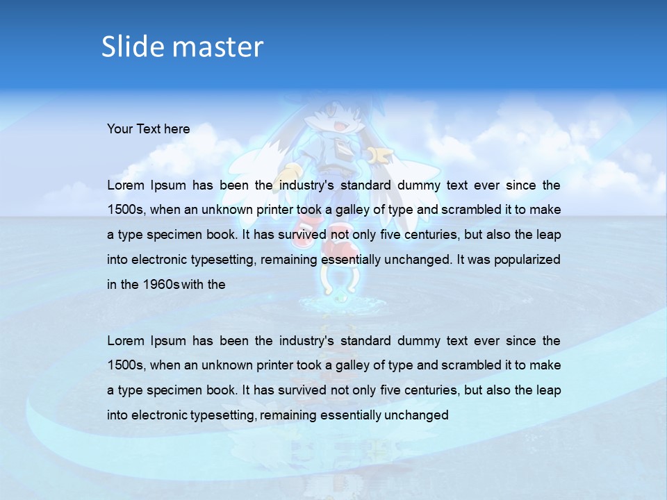 A Picture Of A Cartoon Character Floating In The Water PowerPoint Template