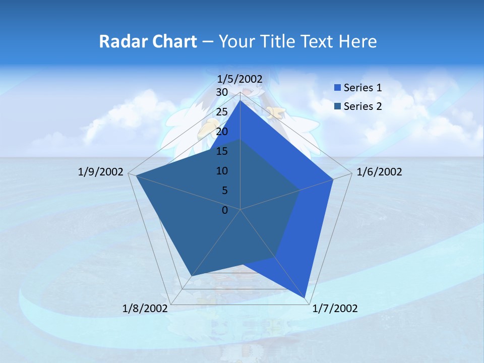 A Picture Of A Cartoon Character Floating In The Water PowerPoint Template