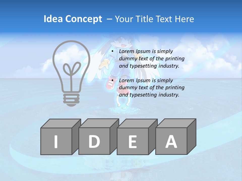 A Picture Of A Cartoon Character Floating In The Water PowerPoint Template