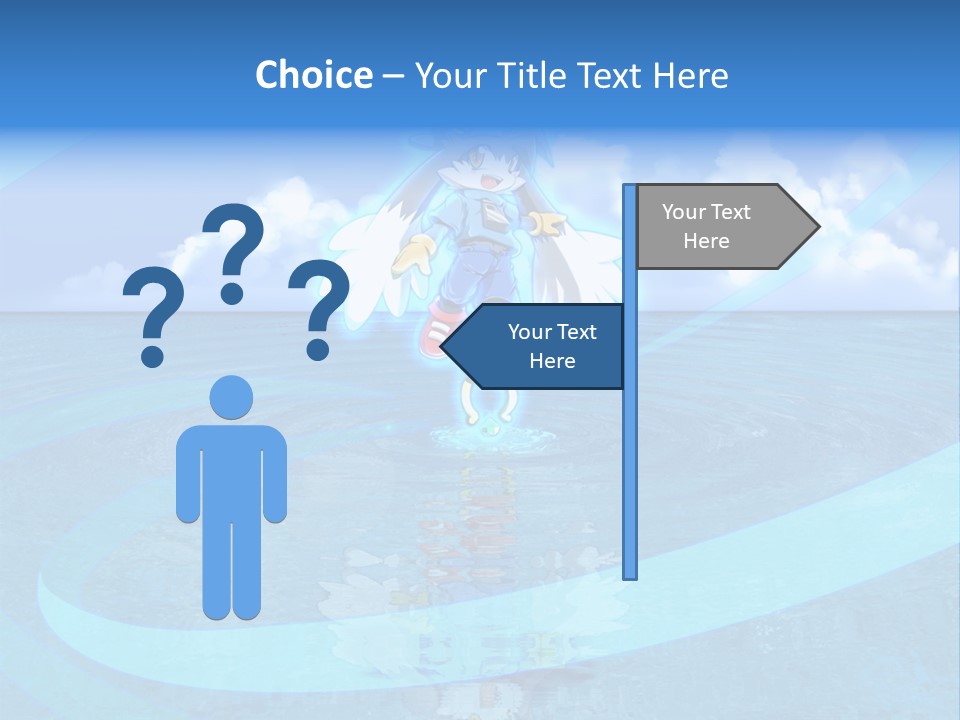 A Picture Of A Cartoon Character Floating In The Water PowerPoint Template