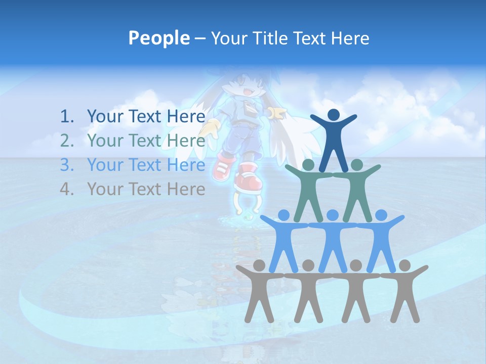 A Picture Of A Cartoon Character Floating In The Water PowerPoint Template