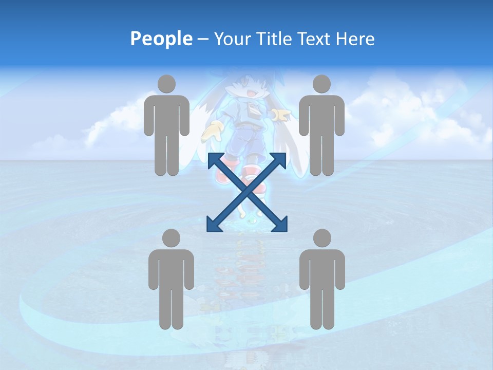 A Picture Of A Cartoon Character Floating In The Water PowerPoint Template