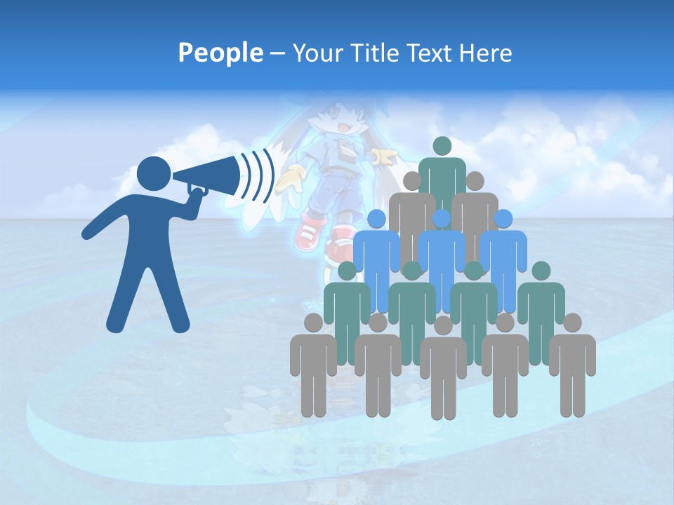 A Picture Of A Cartoon Character Floating In The Water PowerPoint Template