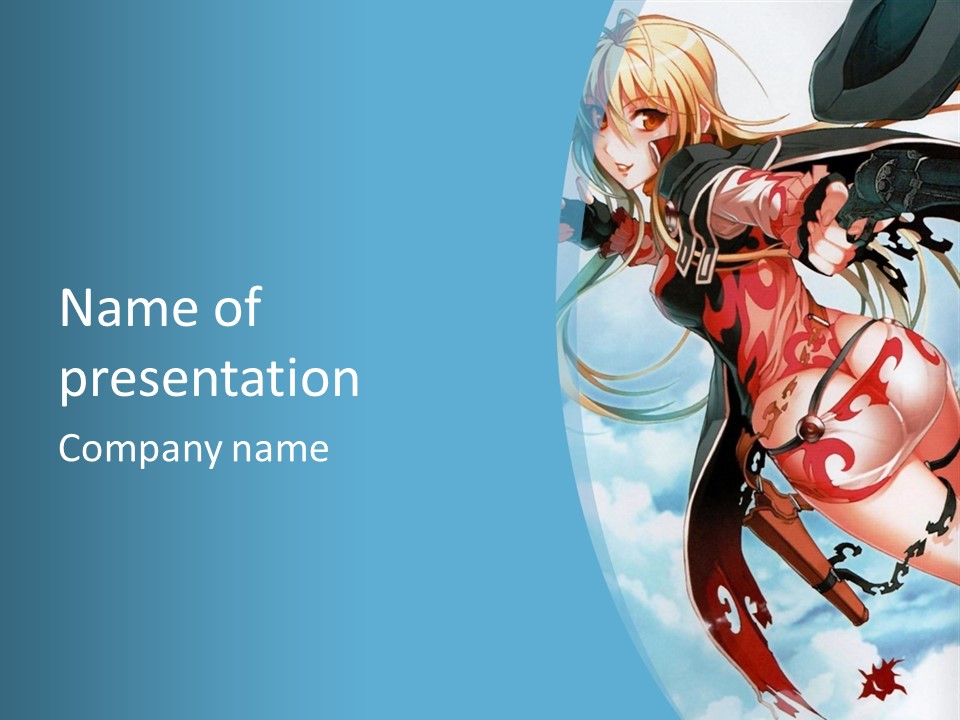 A Woman With A Sword Is Flying Through The Air PowerPoint Template