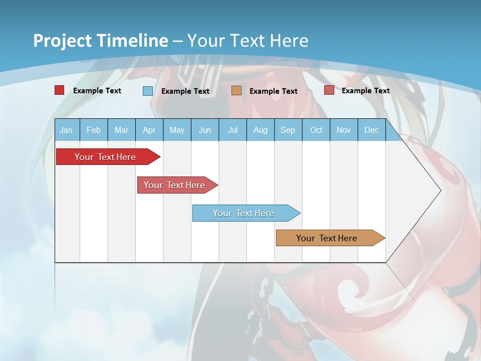 A Woman With A Sword Is Flying Through The Air PowerPoint Template