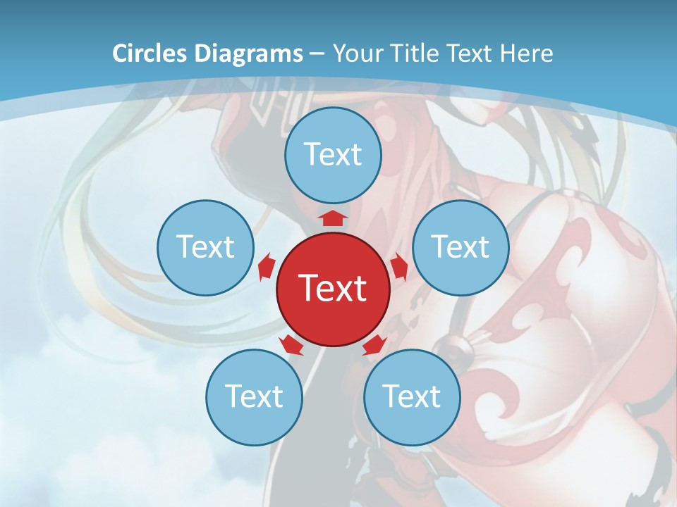 A Woman With A Sword Is Flying Through The Air PowerPoint Template