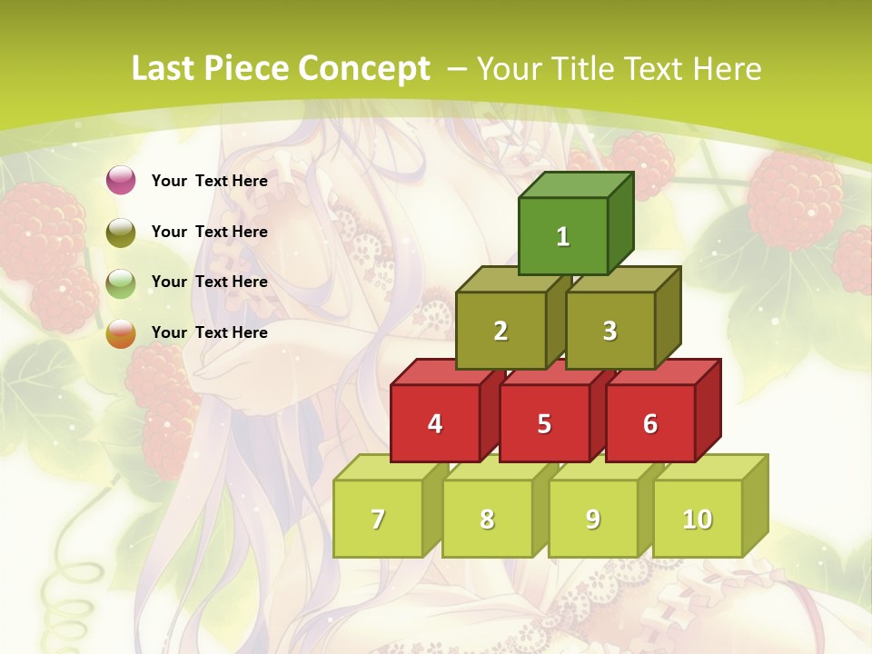 A Girl In A Pink Dress Sitting On A Green Background PowerPoint Template