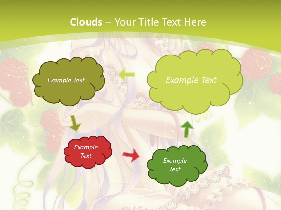 A Girl In A Pink Dress Sitting On A Green Background PowerPoint Template