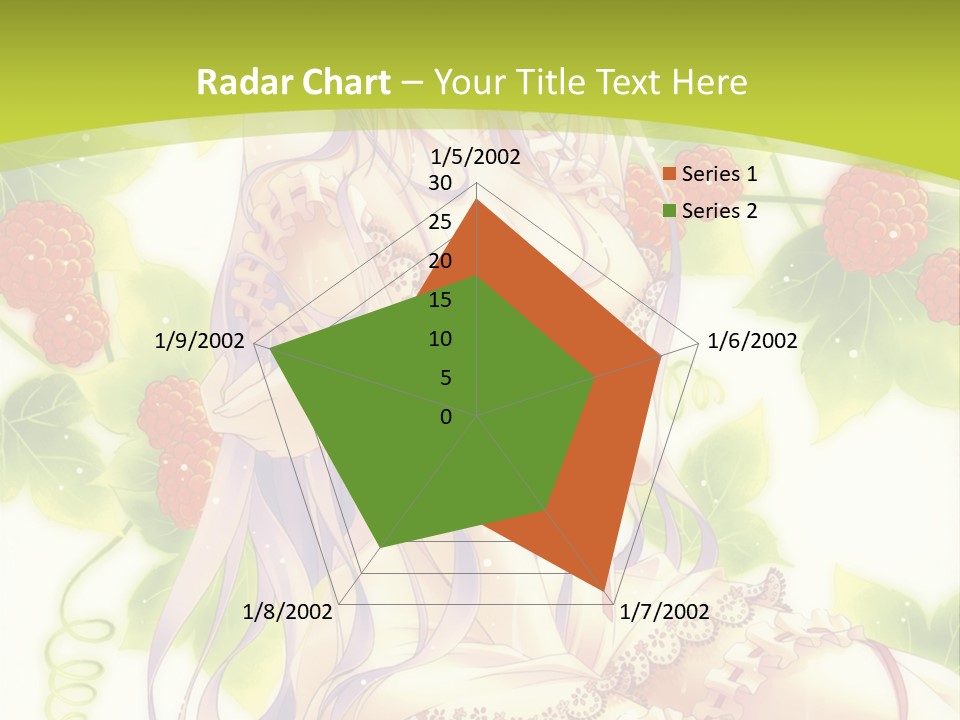 A Girl In A Pink Dress Sitting On A Green Background PowerPoint Template