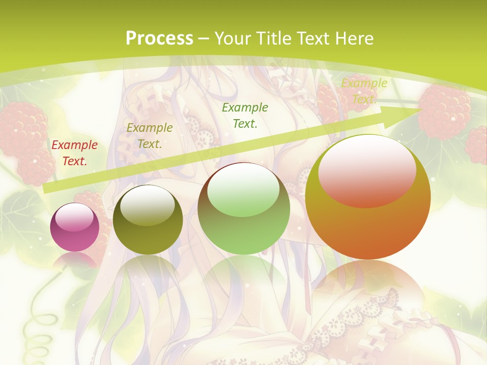 A Girl In A Pink Dress Sitting On A Green Background PowerPoint Template