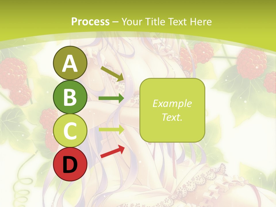 A Girl In A Pink Dress Sitting On A Green Background PowerPoint Template