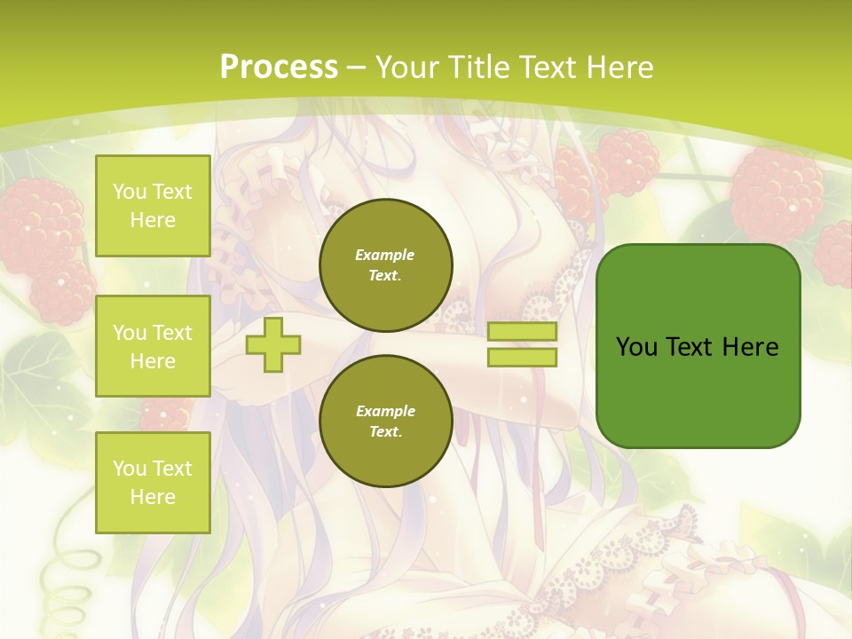 A Girl In A Pink Dress Sitting On A Green Background PowerPoint Template