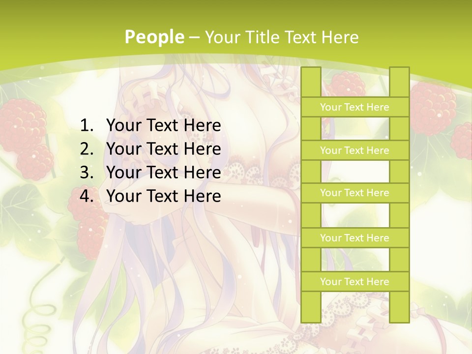 A Girl In A Pink Dress Sitting On A Green Background PowerPoint Template