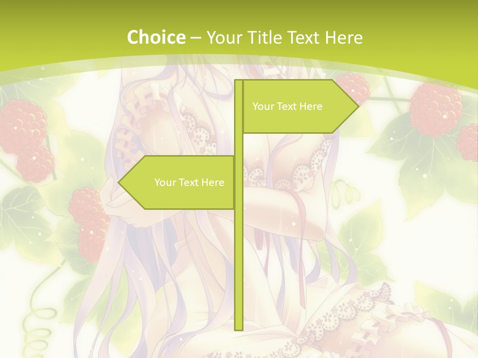 A Girl In A Pink Dress Sitting On A Green Background PowerPoint Template