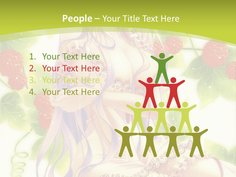 A Girl In A Pink Dress Sitting On A Green Background PowerPoint Template