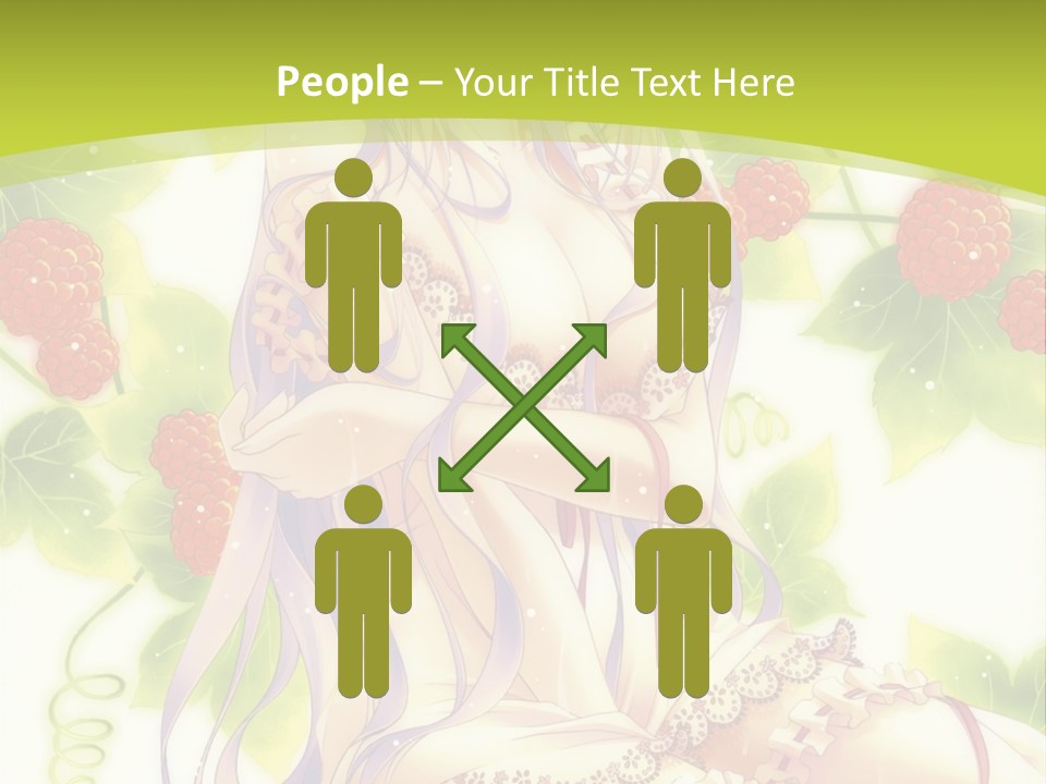 A Girl In A Pink Dress Sitting On A Green Background PowerPoint Template