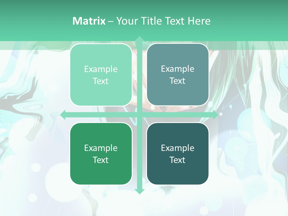 An Anime Character With Green Hair And A Green Background PowerPoint Template