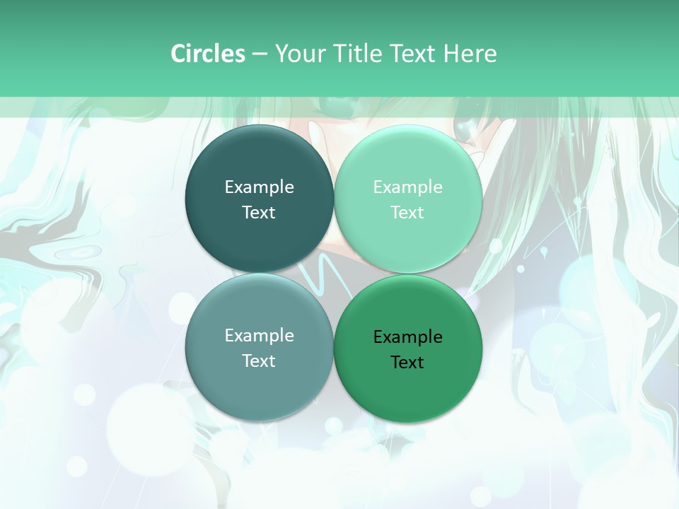An Anime Character With Green Hair And A Green Background PowerPoint Template
