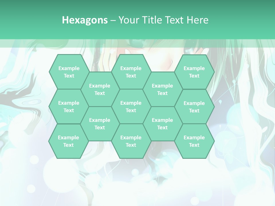 An Anime Character With Green Hair And A Green Background PowerPoint Template