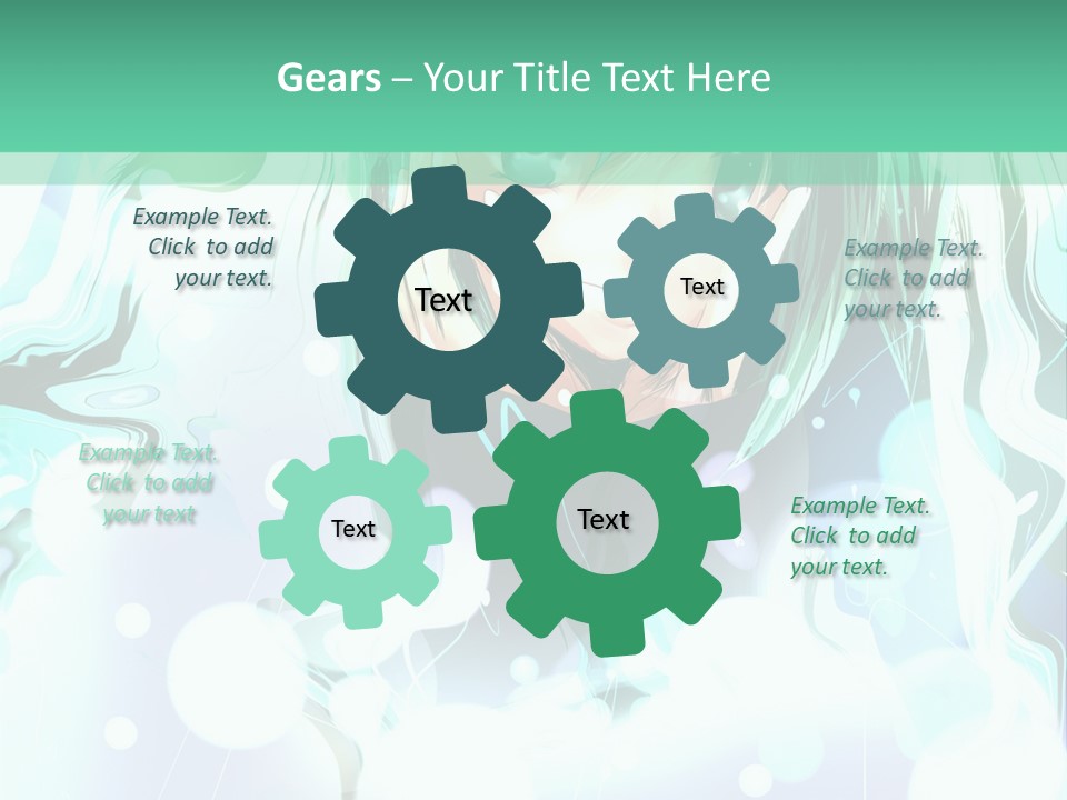 An Anime Character With Green Hair And A Green Background PowerPoint Template