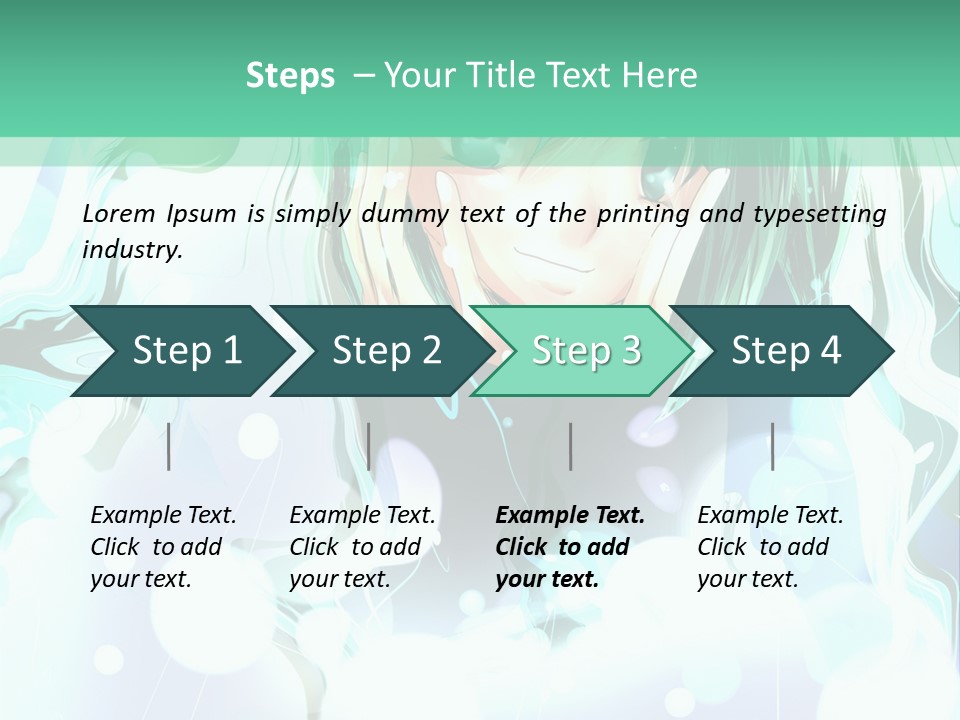 An Anime Character With Green Hair And A Green Background PowerPoint Template