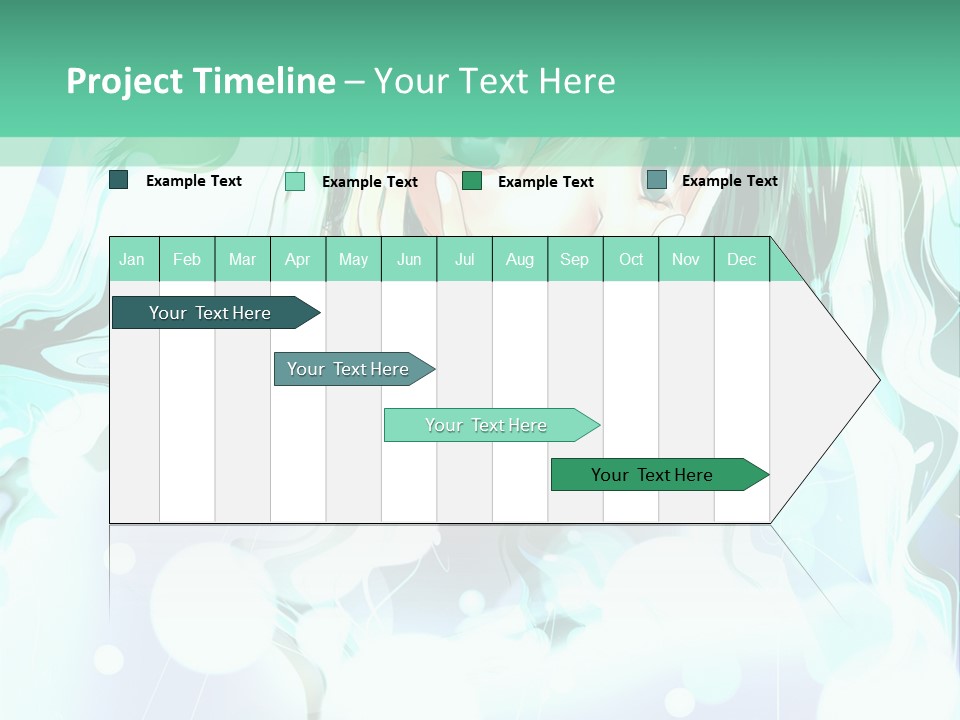 An Anime Character With Green Hair And A Green Background PowerPoint Template