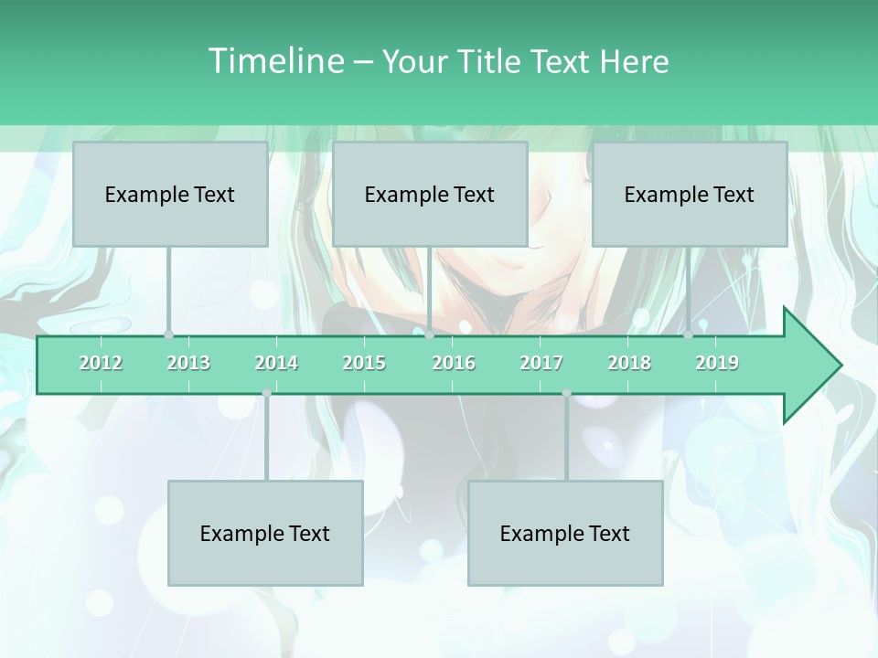 An Anime Character With Green Hair And A Green Background PowerPoint Template