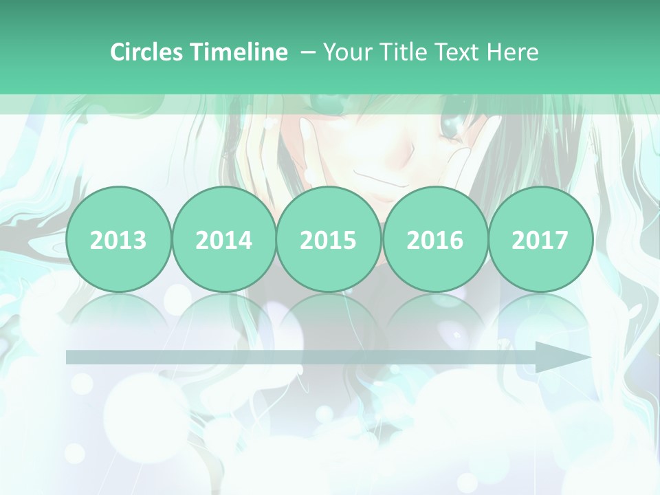 An Anime Character With Green Hair And A Green Background PowerPoint Template