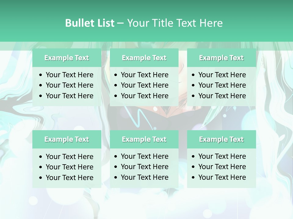 An Anime Character With Green Hair And A Green Background PowerPoint Template