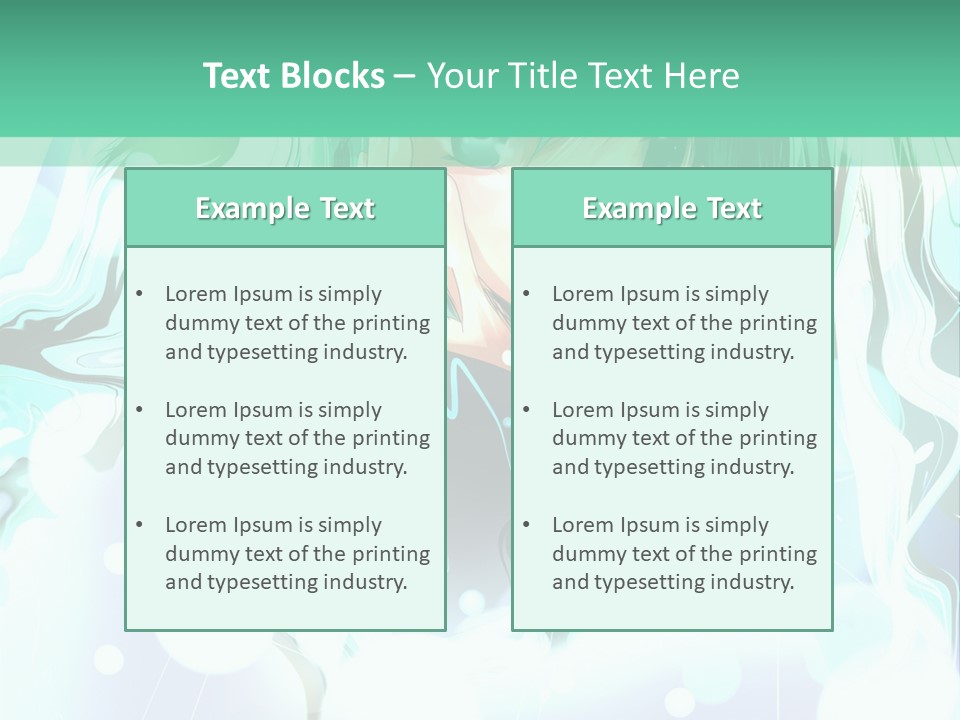 An Anime Character With Green Hair And A Green Background PowerPoint Template