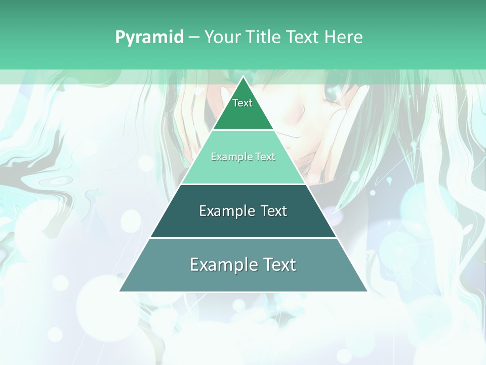 An Anime Character With Green Hair And A Green Background PowerPoint Template